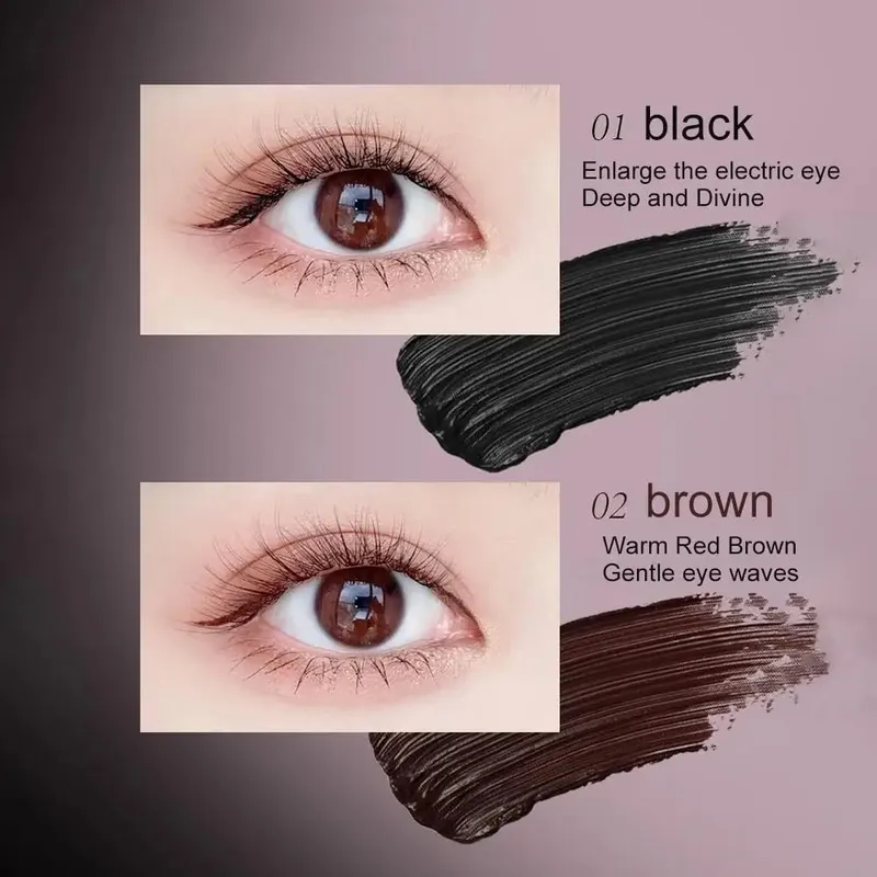 Rímel para cílios, à prova d'água, fibra de seda, preto, longo, curvado, extensões de cílios, sem aglomeração, maquiagem, cosméticos