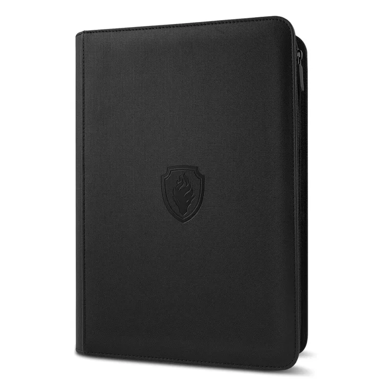 Pengikat Kad Zip Poket 360 Buku Pemegang Kad Dagangan PU Premium Penutup Zip Pengikat untuk Kad Kad Pemuatan Sisi Tahan Lama