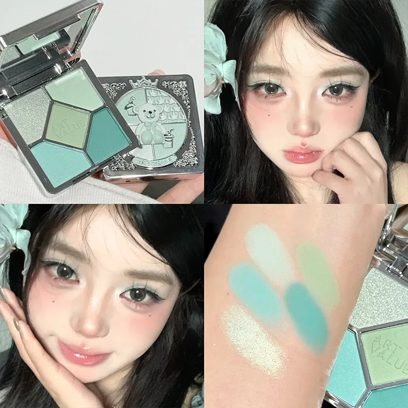 5 Colors Eyeshadow Palette Purple Glitter Pearlescent Matte Eye Shadow Shimmer Makeup Long Lasting Women Beauty Eye Cosmetics — image 5