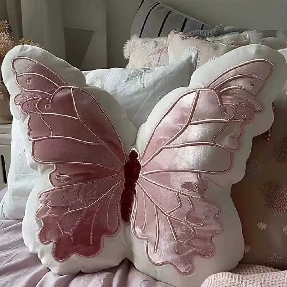 New Cute Butterfly Pillow Fashion Soft Toy Throwing Pad Christmas Gifts Girl Pink Toy Bedhead Pillow
