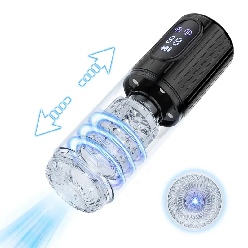 Automatic Male Masturbator Telescopic Rotation Men Masturbation Cup LCD Digital Simulation Blowjob Masturbator Sex Toy for Men — image 14
