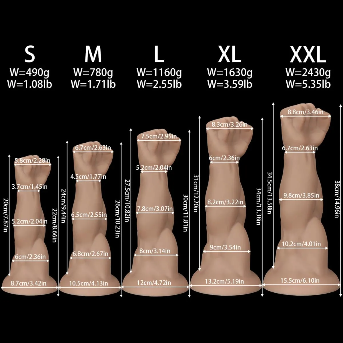 Huge Fist Hand Anal Plug Arm Dildo Vaginal Butt Dilator Deep Stimulator Anus Expander Big Dildo Masturbator Adult Anal Sex Toys — image 6