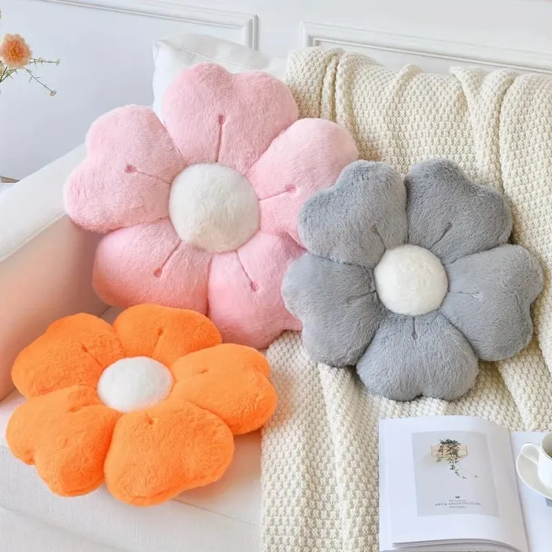 Soft Plush Flower-Shaped Plush Throw Pillow - Comfortable and Cute Mattress and Sofa Decor Cushion Chair Cushion Floor Cushion