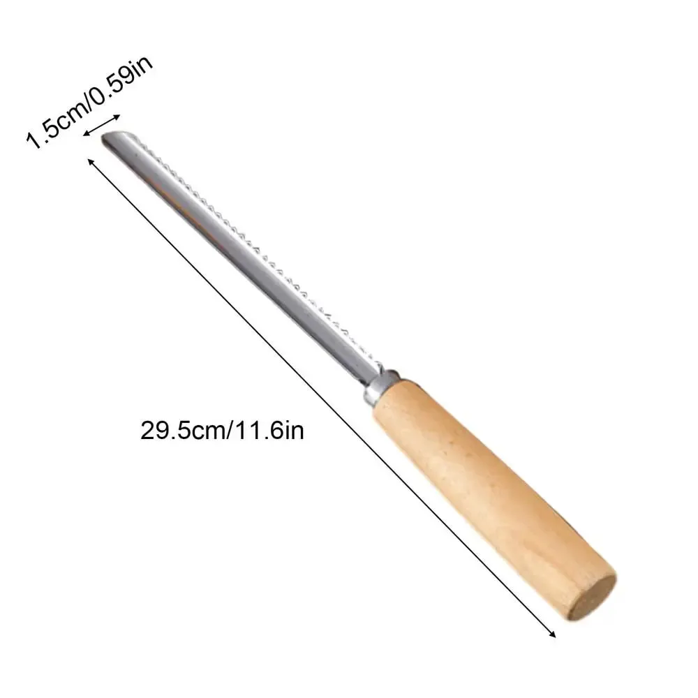 Stainless Steel Fruit Corer Multi-Function Pitter with Wood Handle Kitchen Fruit Slicing Cooking Juicing Canning Platters Tool