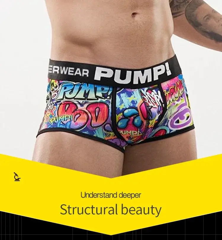 1- 4 Nam Cotton Nylon Pha Quần Sịp Boxer Toàn Graffiti In Rộng Dây Thắt Lưng Co Giãn Không Bó Sát thời Trang Thể Thao Quần Lót — image 8