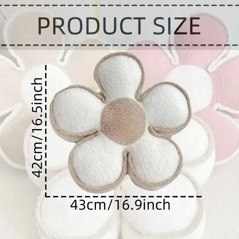 PP Cotton Filled Sunflower Pillow Flower Petal Shape Sofa Cushion Headrest Backrest Pad Living Room Bedroom Bay Window Decor