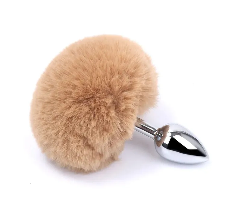 Plush Rabbit Tail Fox Tail Anal Plug Metal Butt Plug Prostate Massager BDSM Cosplay Erotic Sex Toy for Women Adults Sex Toy Gift