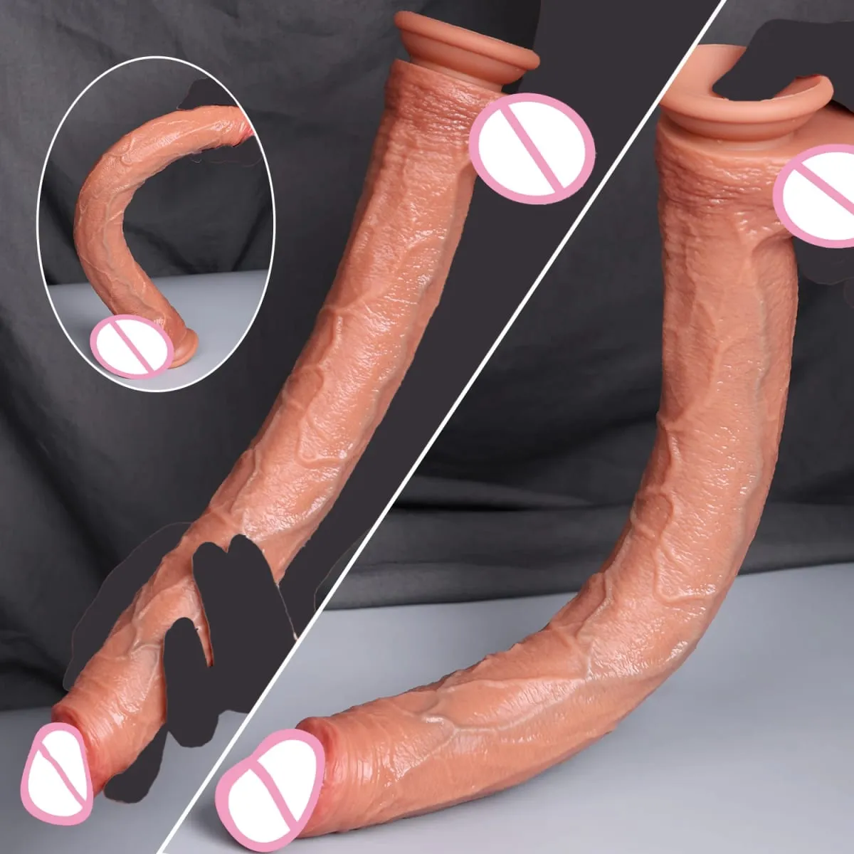 40CM Long Dildo Realistic Snake Shape Single Layer Silicone Big Penis Soft Anal Sex Toy Suction Cup Dick for Women G-spot Orgas
