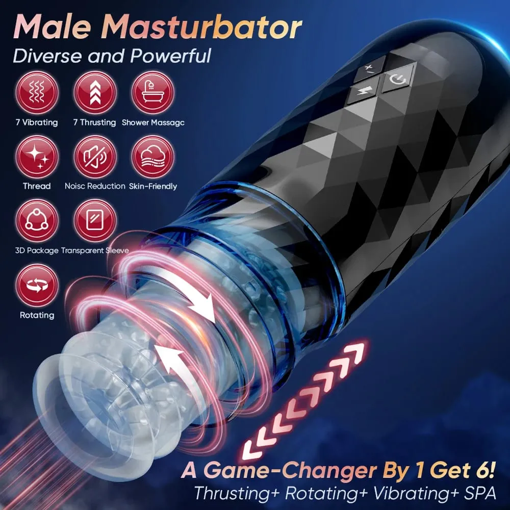 Thrusting Rotation Masturbator Cup for Men Penis Pump Blowjob Adult Sex Toy Stroker Piston Automatic Telescopic Male Mastubator