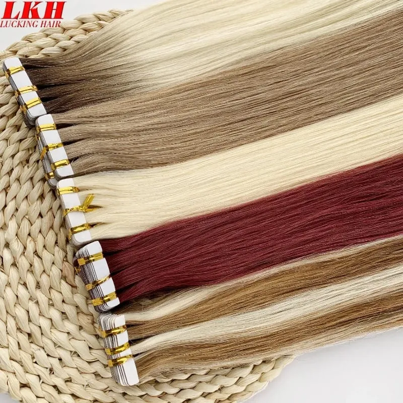 Double Drawn European Wholesale Tape in Extensions Invisible Cuticle Aligned Remy Tape in Hair Extensions 100% Human Hair — image 4