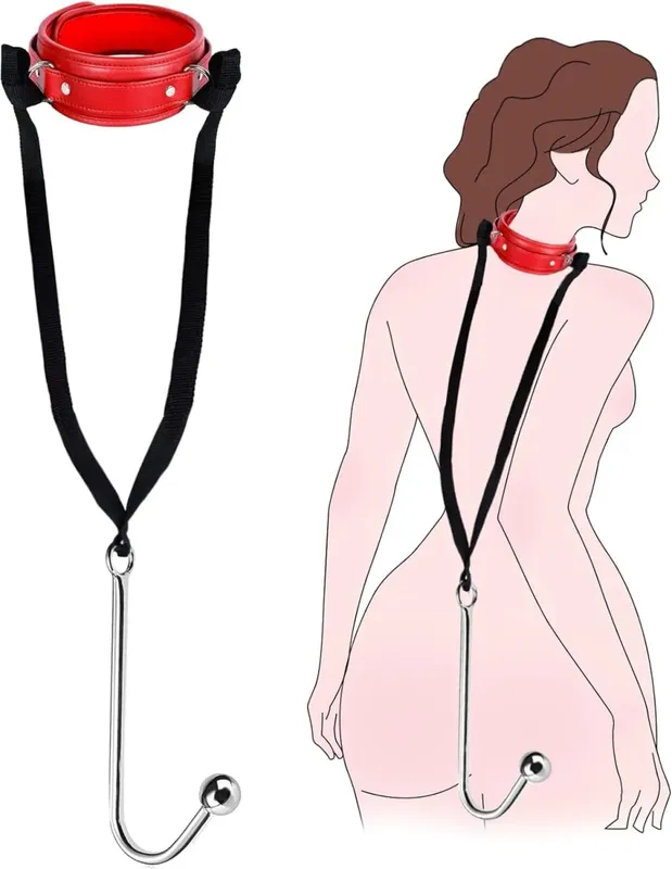 SM Couple Anal Hook Sex Bondage Restraint Set BDSM Leather Chain Stainless Steel Adult Sex Toys For Men Adjustable Harness