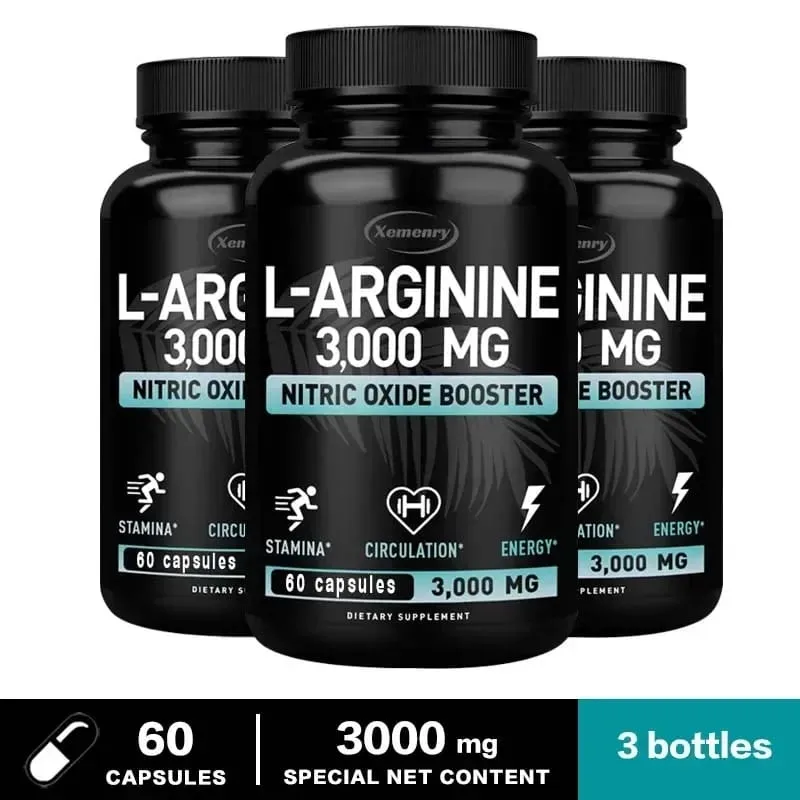 L-Arginine Supplement Boost Endurance -Increase for Energy Strength Vascular and Endurance Support During Exercise | Muscle Mas