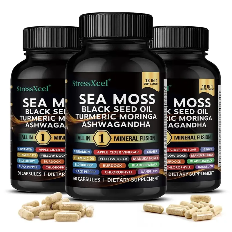 Sea Moss Supplement - Supports Thyroid Health Antioxidant Anti-aging Improve Immunity Detox Beauty Health