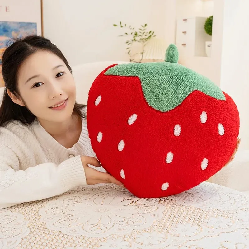 Strawberry Pillow Soft Stuffed Plush Toys Sweety Strawberry Sofa Hugging Pillow For Home Cushion Fruit Theme Birthday Gifts