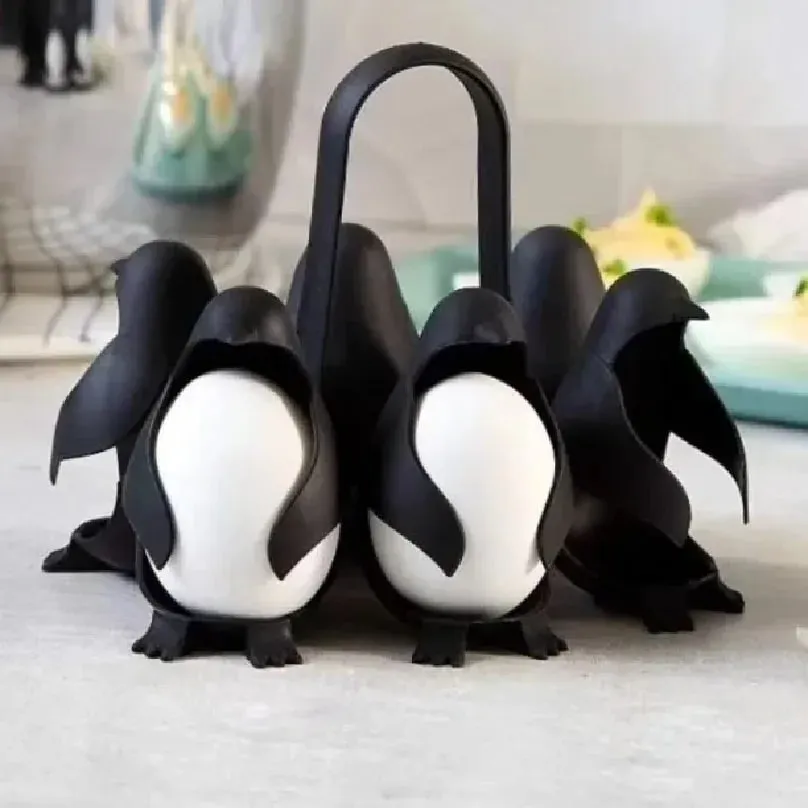 Cute Penguin Egg Boiler for Kitchen Gadget Egg Cooking Tool Egg Steamer Rack with Handle for Boiling Eggs — image 6