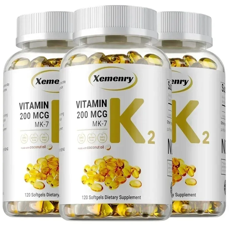 Vitamin K2 MK-7 Supplement - Understøtter Calcium Absorption Knogler Ledimmunitet og hjertesundhed Let at sluge