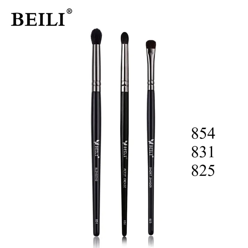 3-teiliges Make-up-Pinsel-Set, Klingen-Eyeliner-Pinsel, feiner schräger Kopf, Augenbrauenpinsel, Umriss, Eyeliner, ultradünner Lidschattenpinsel, Make-up
