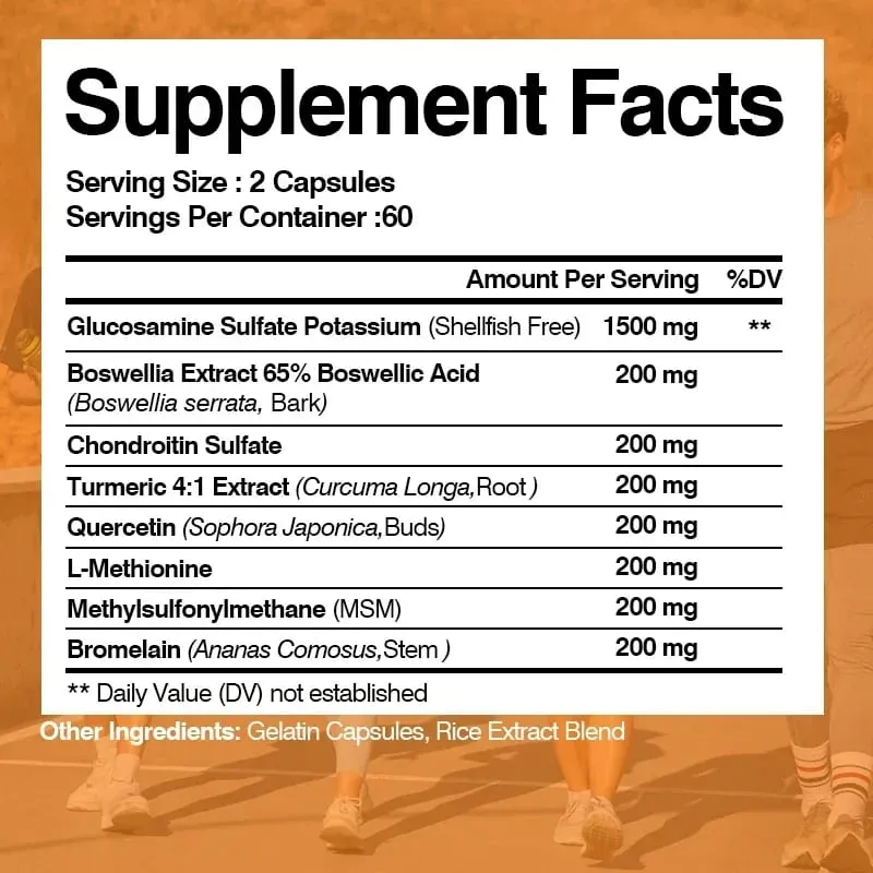 Chondroitin Turmeric MSM Glucosamine Triple Strength 2100 Mg for Hips Knees Joints & Back Comfort - Joint Supplements