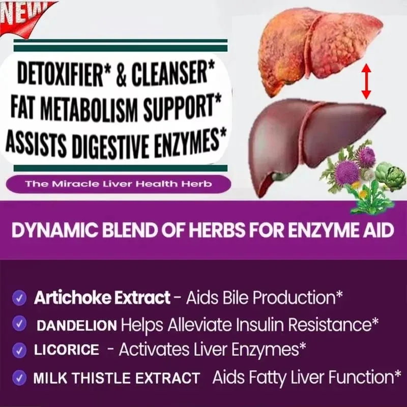 Liver Detox & Cleanse Capsules with Milk Thistle Support Toxin Removal Digestion & Kidney Health Antioxidants & Detoxifiers