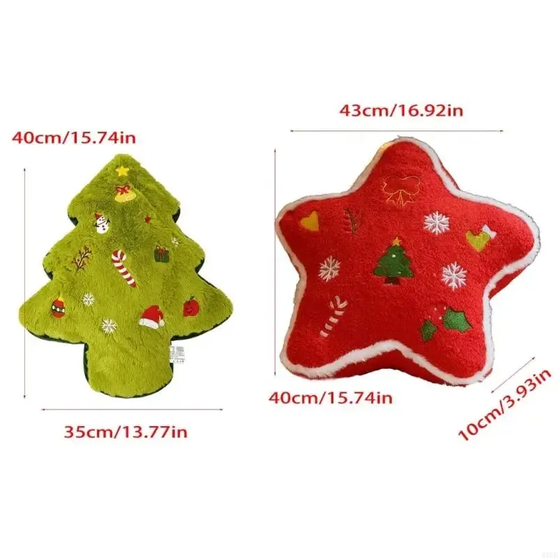 Plush Pillow Christmas Cushion for Bedroom and Sofa Decors Soft Stuffed Throw Pillow Holiday Decoration for Kids and Family