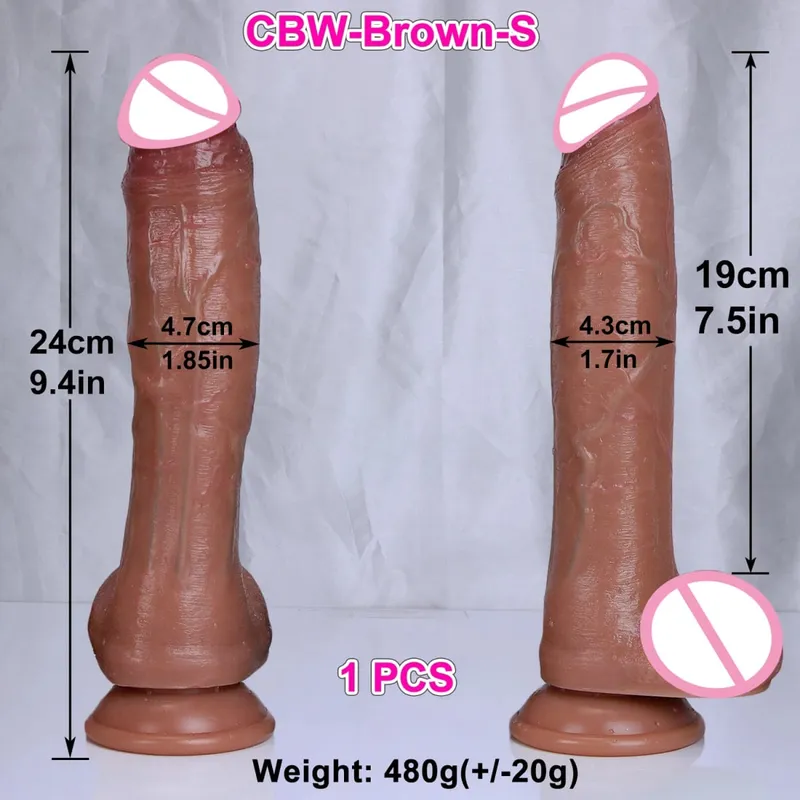 3Colors Fake Thick Penis Realistic Soft Double Silicone Big Dildo Vaginal Masturbation Suction Cup Cock Woman Man Anal Sex Toy