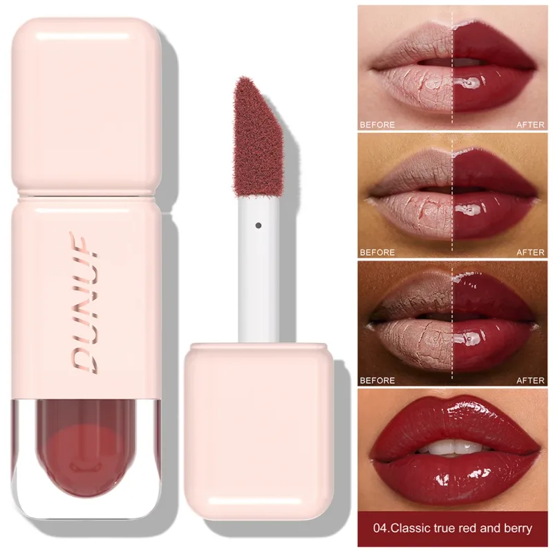 Glossy Lip Gloss Cermin Air Tint Bibir Tahan Lama Tidak Melekit Cawan Gincu Cecair Melembapkan Bogel Merah Coklat Bibir Makeup — image 18