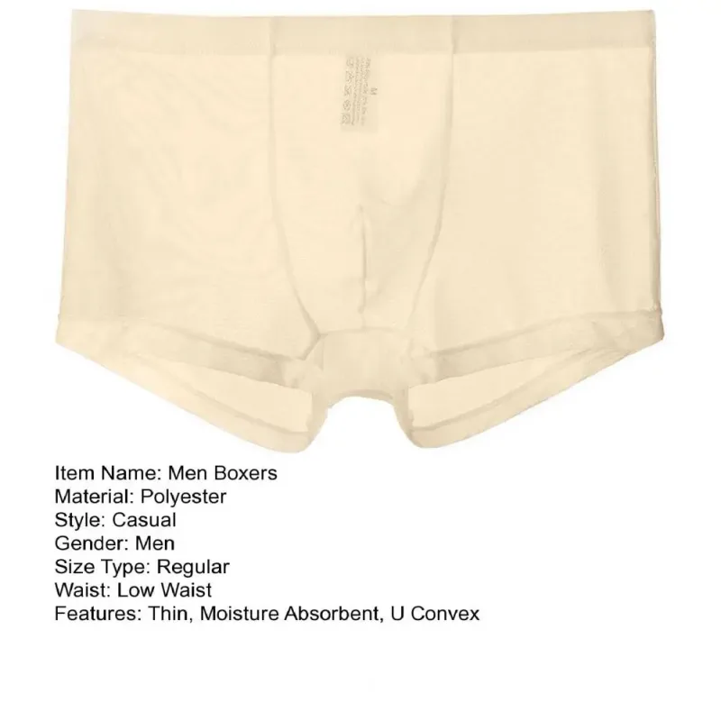 Boxer trasparenti da uomo vedono attraverso le mutande maschili sexy mesh a vita bassa seta ghiacciata sottile raffreddamento mutandine da uomo intimo da uomo — image 28