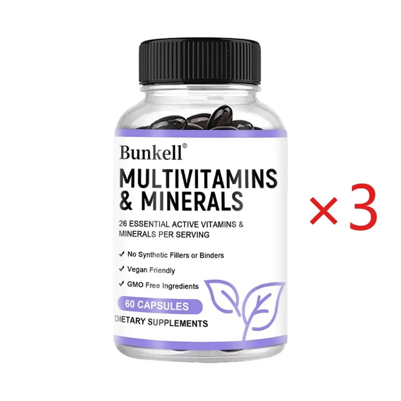 Multivitamin and Minerals - Daily Supplement Antioxidants Skin Repair Liver Health Maintenance Energy Boost 120 Capsules — image 9