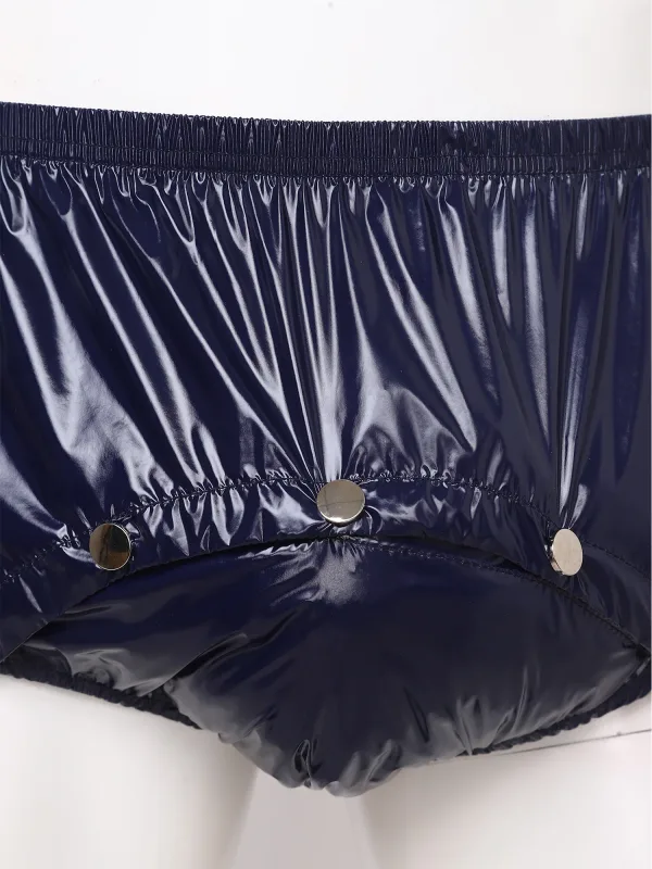 Wasserdichte Herren-Windelüberhose mit Druckknöpfen vorne, auslaufsichere, adaptive Unterwäsche-Shorts für ältere Menschen mit besonderen Bedürfnissen