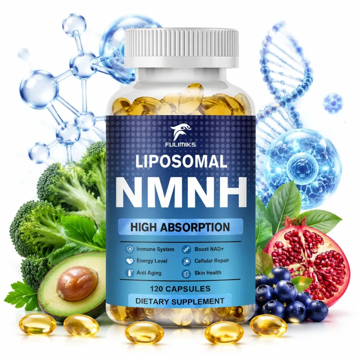Natural NMNH Capsules Advanced High Absorption NMNH Support Immunity Cellular Repair & Skin Wellness for Adults — image 1
