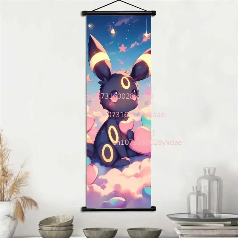 Classic Printed Pokemon Poster Cartoon Wall Artwork Gengar Squirtle Bulbasaur Pikachu Hanging Scroll Family Room Decoration — image 13
