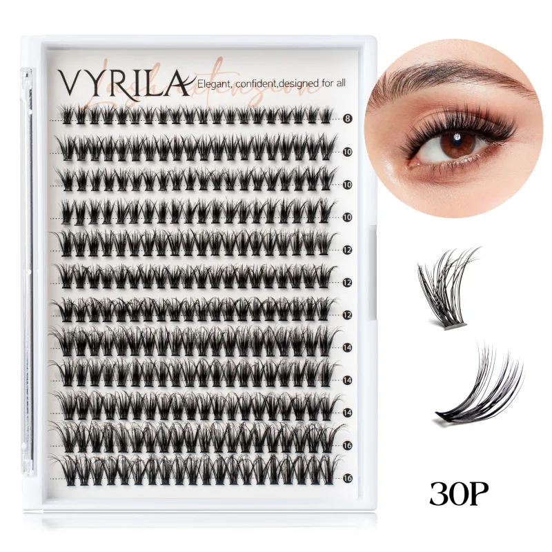 Individuální řasy Cluster C Curl Mix Shluky řas 3D Wispy DIY prodloužení řas 0,1 mm Super tenký pásek Obnovitelné přírodní řasy