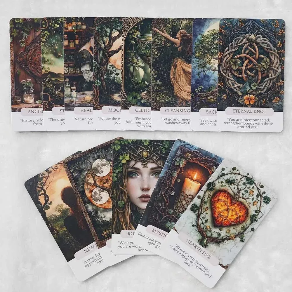 50 Pcs 13x8cm Celtic Magic Oracle Cards Create Your Magical Deck for Spiritual Practice Card Games — image 6