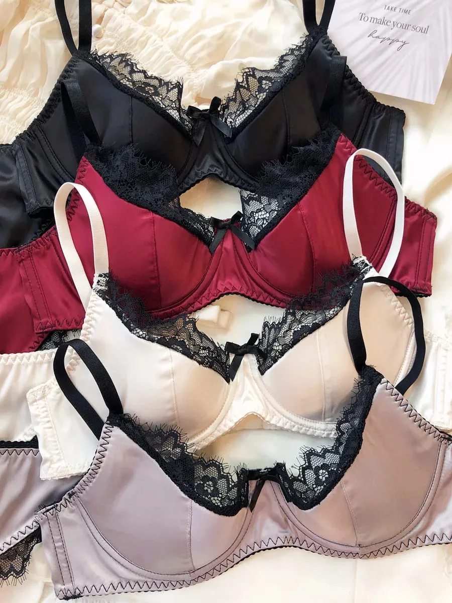 เซ็กซี่ลูกไม้บางถ้วยชุดชั้นในผู้หญิงฝรั่งเศส Push Up Bra ชุดผ้าไหมคุณภาพสูง Comfort Breathable ชุดชั้นใน Intimates ชุด — image 5