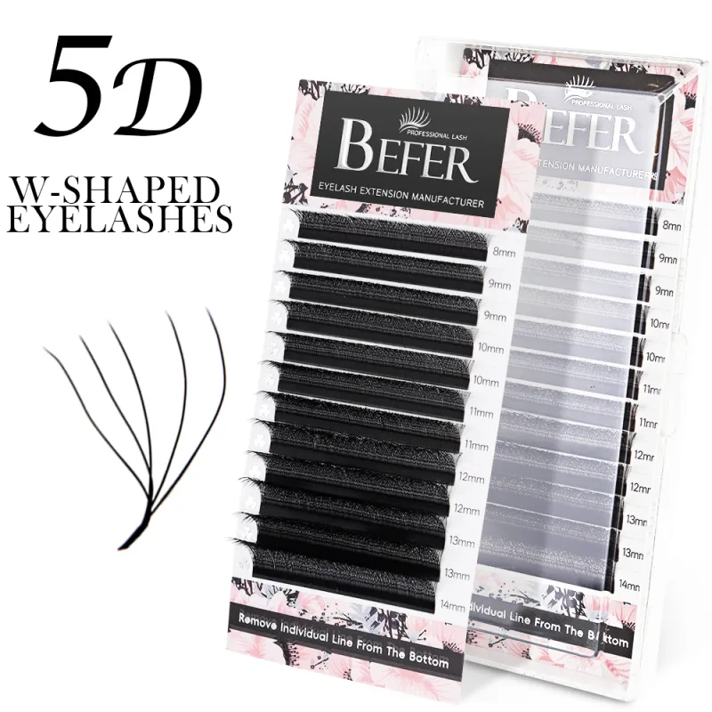 Befer Cilios YY/3D/4D/5D/6D W Shaped Fake Eyelashes Extension Technologic Fiber High Quality Soft Natural Professional Wholesale