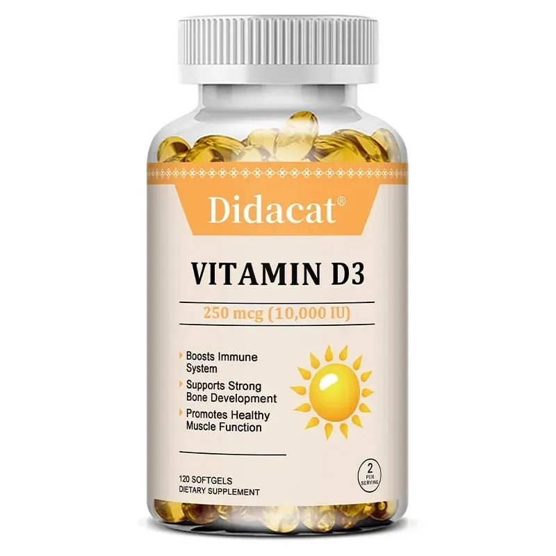Vitamin D3 10 000 IU Softgels - Supports The Immune System Bone and Muscle Health Promotes Dental Health Non-GMO Gluten-free