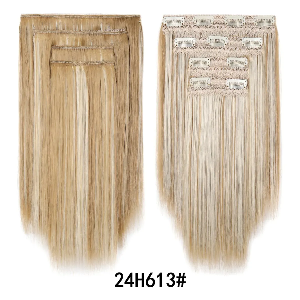 12 Inch Straight Clip In Hair Extensions 4Pcs/set Full Head Short Synthetic Highlight Hair Extensions For Women