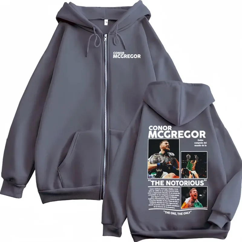 Conor Mcgregor The Notorious Zipper Hoodies Men's Clothes Harajuku High Street Jacket Sweatshirt Oversized Zip Up Pullover Coats