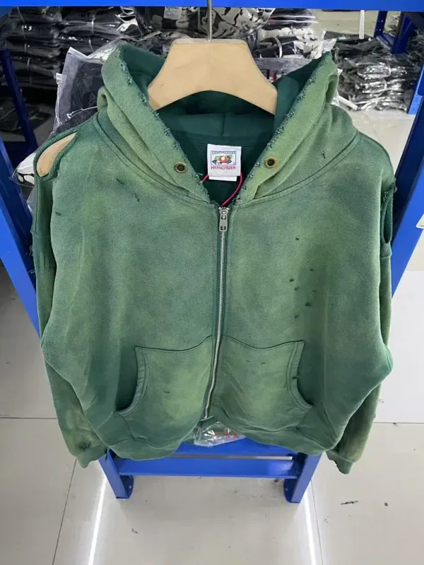 24FW SAINT Vintage Angel Printed Distressed Women Men Hooded Sweatshirt Hoodies Oversized Men Casual Cotton Pullover Hoodie