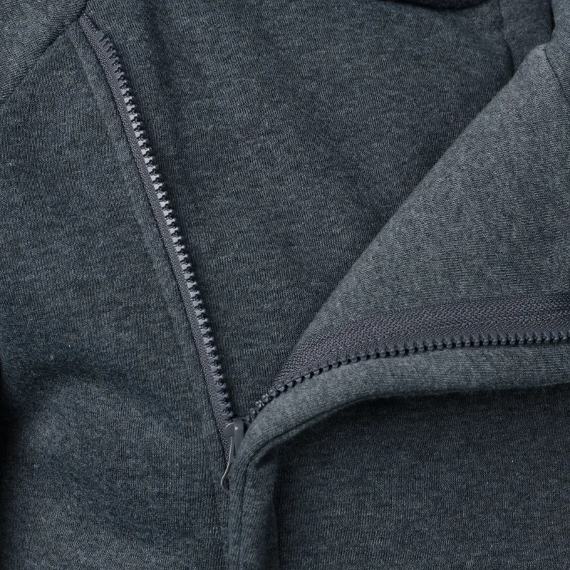 Autumn winter men's solid color hooded top Long sleeve side zipper design hoodie — image 3