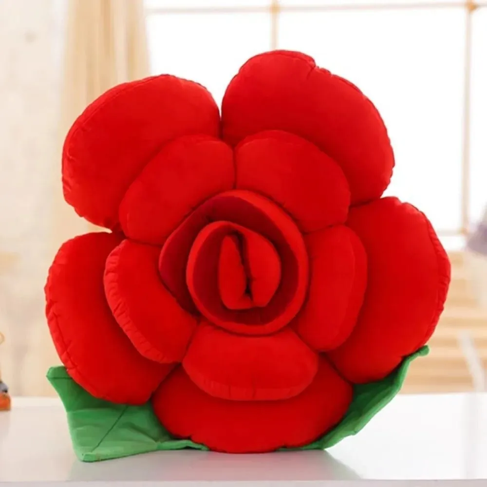 New Large Rose Shaped Pillow Simulated Colorful Sofa Flower Cushion Plush Car Interior Cushion Wedding Party Supplies — image 9