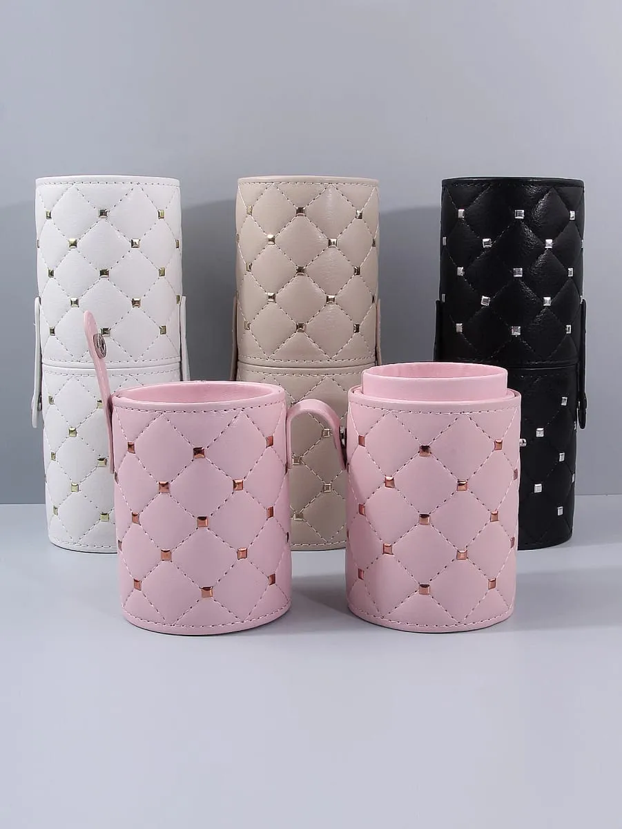 Rivet Cosmetic Storage Bags Waterproof Makeup Brushes Case Women Bag Portable Travel Brush Holder Pen Case Box — image 3