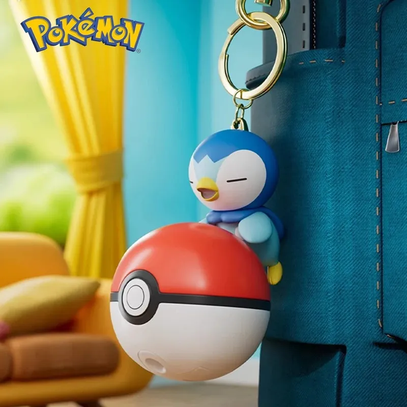 Pokemon bonito brilhante série charme pokeball chaveiro modelo boneca pikachu piplup bulbasaur figura de ação dos desenhos animados saco acessório presente
