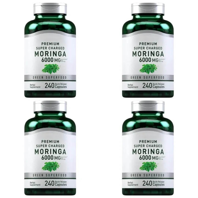 Moringa Oleifera Supplement 6000mg Concentrated Leaf Extract Supports Overall Health & Wellness Non-GMO 240 Capsules for adult