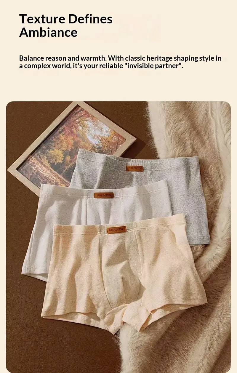 1Pcs Men's Jacquard Underwear Solid Colorful Cotton Boxer Briefs Plus Size 6XL Breathable Comfortable Lingerie Sexy Panties