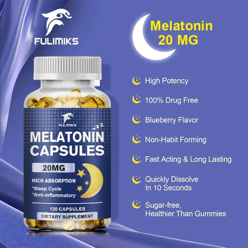 Melatonin 20mg alvási étrend-kiegészítő 120 db eper ízű kapszula melatonint tartalmaz – egészséges alvás — image 7