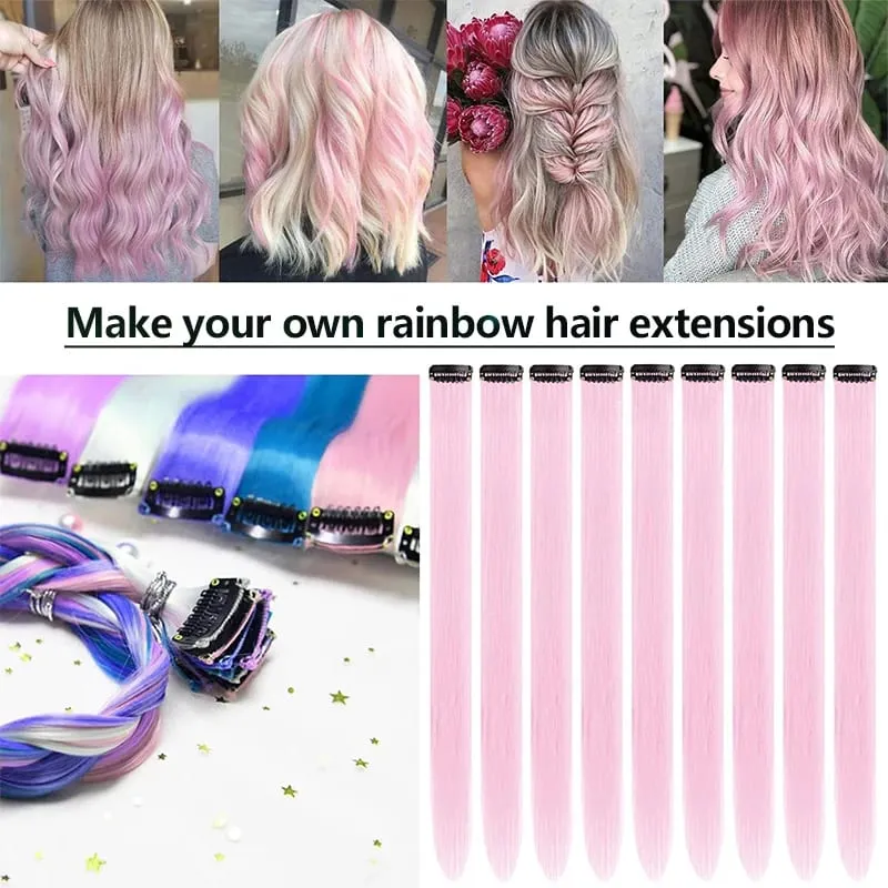 Pick dye wig piece female color hanging ear dye one-piece simulated long straight hair extension piece — image 5