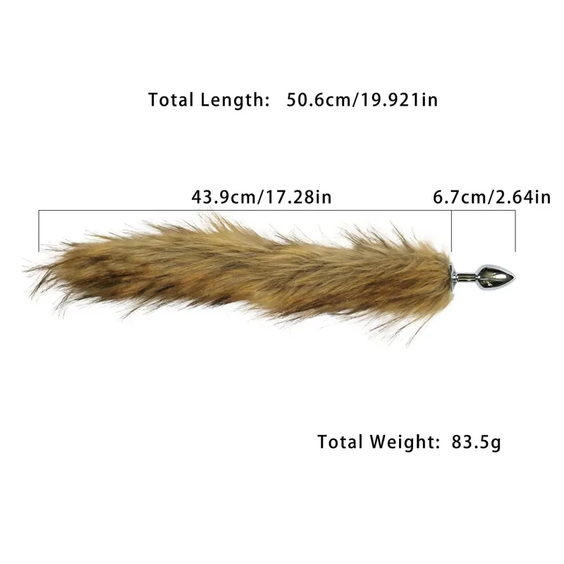 Metal Anal Plug with Long Fluffy Tail – Fox Tail Butt Plug for Cosplay Role Play BDSM Adult Toy — image 11