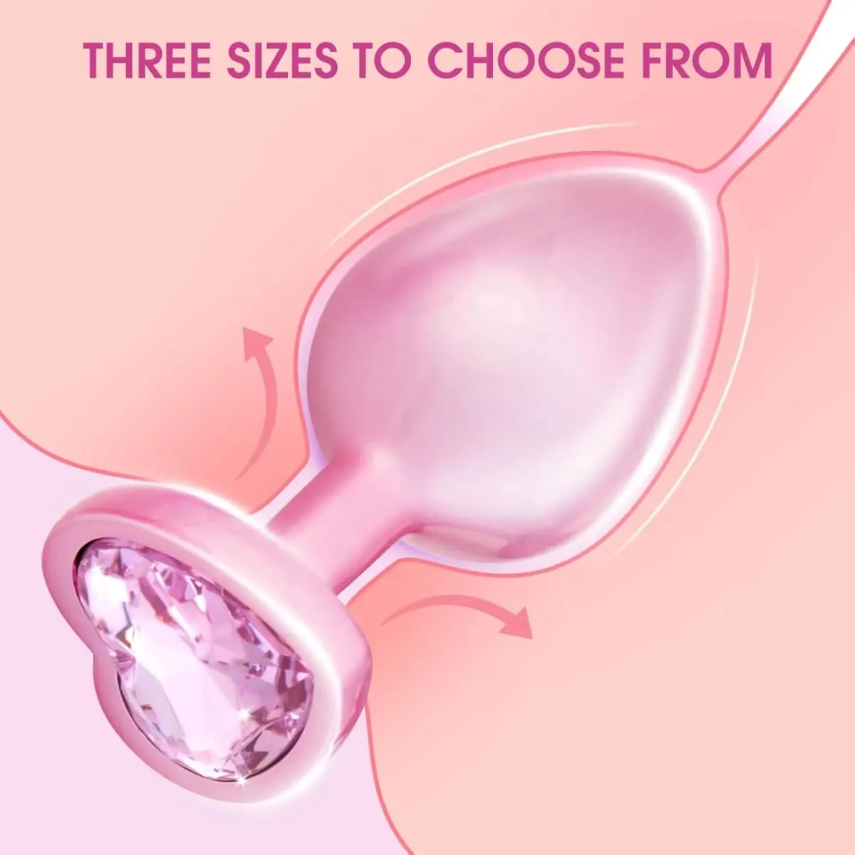 Crystal Diamond Heart Base Metal Butt Plug 3 Sizes Anal Plug Anal Trainer for Beginners Unisex Prostate Massage Adult Sex Toys — image 2
