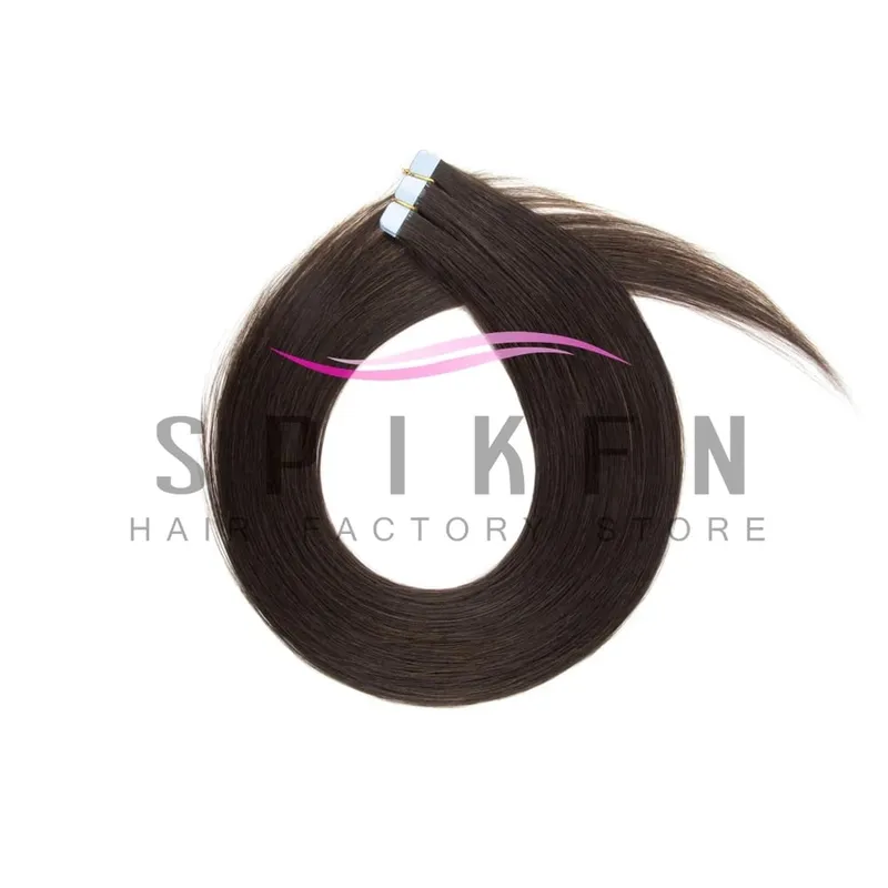 Mini Tape In Human Hair Extensions 12"-20" Machine Remy Skin Weft Adhesive Tape Hair Natural Black Tape Hair 10pcs/pack